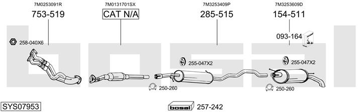 Bosal SYS07953 Exhaust system SYS07953: Buy near me in Poland at 2407.PL - Good price!