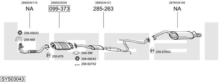 Bosal SYS03043 Exhaust system SYS03043: Buy near me in Poland at 2407.PL - Good price!