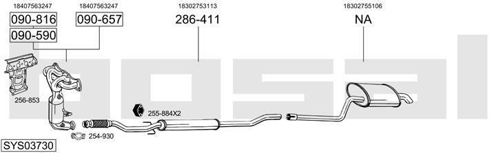 Bosal SYS03730 Exhaust system SYS03730: Buy near me in Poland at 2407.PL - Good price!
