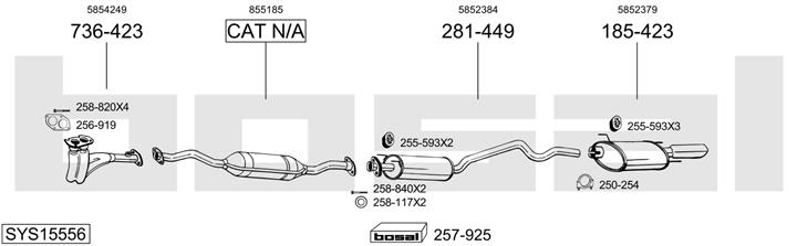 Bosal SYS15556 Exhaust system SYS15556: Buy near me in Poland at 2407.PL - Good price!