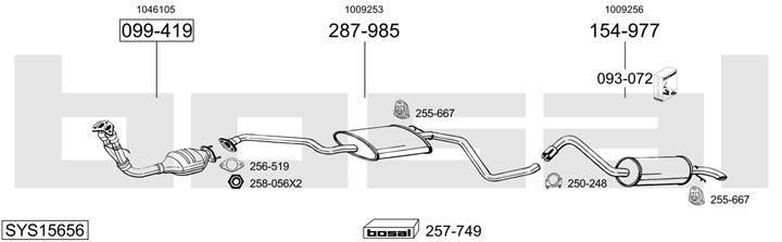 Bosal SYS15656 Система випуску відпрацьованих газів SYS15656: Приваблива ціна - Купити у Польщі на 2407.PL!