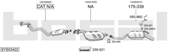 Bosal SYS03422 Система выпуска отработаных газов SYS03422: Отличная цена - Купить в Польше на 2407.PL!