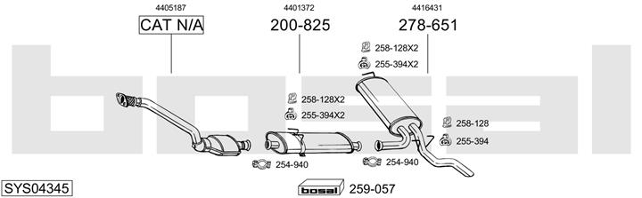 Bosal SYS04345 Exhaust system SYS04345: Buy near me in Poland at 2407.PL - Good price!