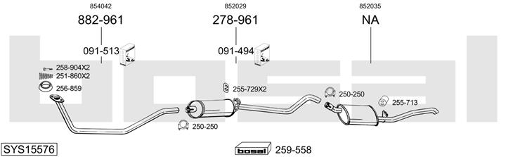 Bosal SYS15576 Система выпуска отработаных газов SYS15576: Отличная цена - Купить в Польше на 2407.PL!