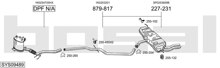 Bosal SYS09489 Exhaust system SYS09489: Buy near me in Poland at 2407.PL - Good price!