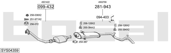 Bosal SYS04359 Exhaust system SYS04359: Buy near me in Poland at 2407.PL - Good price!