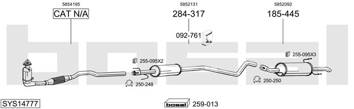 Bosal SYS14777 Система випуску відпрацьованих газів SYS14777: Приваблива ціна - Купити у Польщі на 2407.PL!