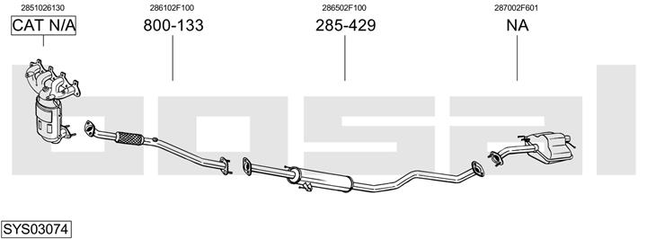 Bosal SYS03074 Exhaust system SYS03074: Buy near me in Poland at 2407.PL - Good price!