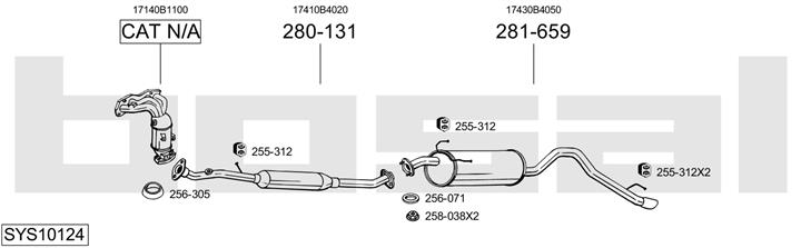 Bosal SYS10124 Система випуску відпрацьованих газів SYS10124: Приваблива ціна - Купити у Польщі на 2407.PL!