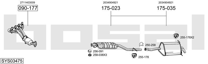 Bosal SYS03475 Система выпуска отработаных газов SYS03475: Отличная цена - Купить в Польше на 2407.PL!