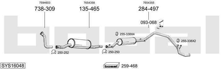 Bosal SYS16048 Система выпуска отработаных газов SYS16048: Отличная цена - Купить в Польше на 2407.PL!