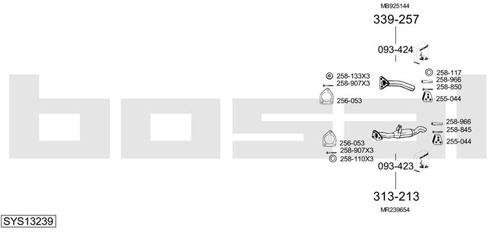 Bosal SYS13239 Система випуску відпрацьованих газів SYS13239: Приваблива ціна - Купити у Польщі на 2407.PL!