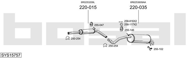 Bosal SYS15757 Exhaust system SYS15757: Buy near me in Poland at 2407.PL - Good price!