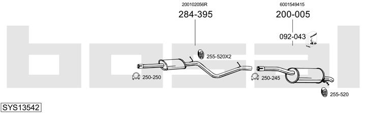 Bosal SYS13542 Exhaust system SYS13542: Buy near me in Poland at 2407.PL - Good price!