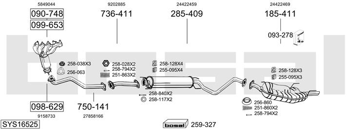 Bosal SYS16525 Muffler assy SYS16525: Buy near me at 2407.PL in Poland at an Affordable price!