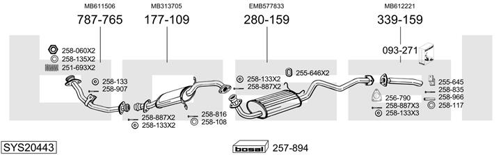 Bosal SYS20443 Schalldaempfer, komplett SYS20443: Kaufen Sie zu einem guten Preis in Polen bei 2407.PL!