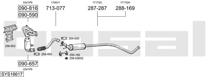 Bosal SYS16617 Muffler assy SYS16617: Buy near me in Poland at 2407.PL - Good price!