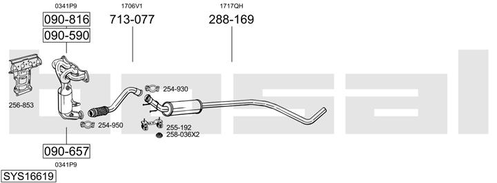 Bosal SYS16619 Muffler assy SYS16619: Buy near me at 2407.PL in Poland at an Affordable price!