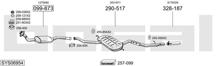 Bosal SYS06954 Система выпуска отработаных газов SYS06954: Отличная цена - Купить в Польше на 2407.PL!