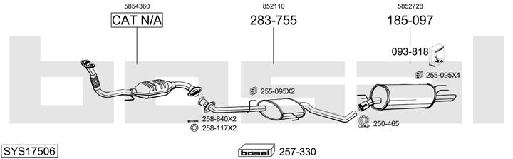 Bosal SYS17506 Schalldaempfer, komplett SYS17506: Kaufen Sie zu einem guten Preis in Polen bei 2407.PL!
