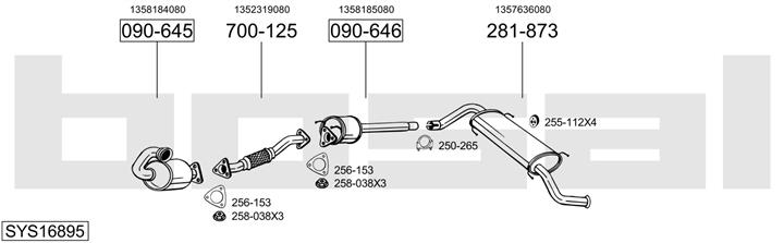 Bosal SYS16895 Schalldaempfer, komplett SYS16895: Kaufen Sie zu einem guten Preis in Polen bei 2407.PL!