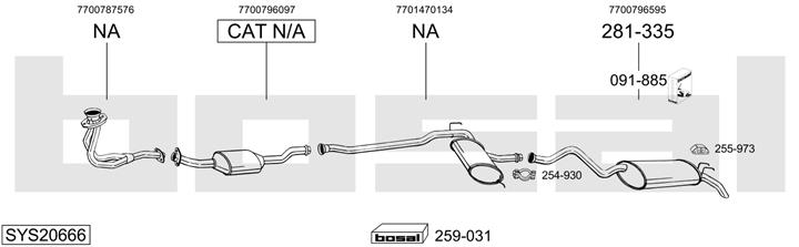 Bosal SYS20666 Muffler assy SYS20666: Buy near me in Poland at 2407.PL - Good price!