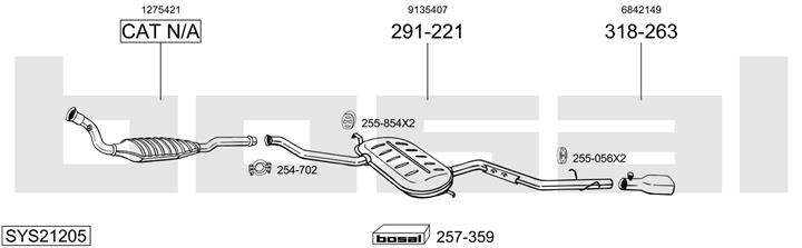 Bosal SYS21205 Muffler assy SYS21205: Buy near me in Poland at 2407.PL - Good price!