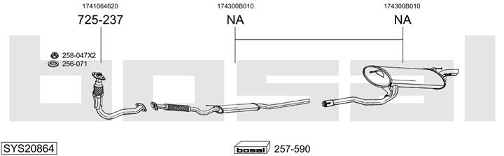 Bosal SYS20864 Muffler assy SYS20864: Buy near me in Poland at 2407.PL - Good price!