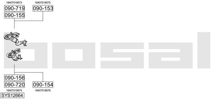 Bosal SYS12664 Система випуску відпрацьованих газів SYS12664: Приваблива ціна - Купити у Польщі на 2407.PL!
