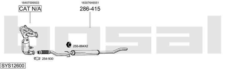 Bosal SYS12600 Exhaust system SYS12600: Buy near me in Poland at 2407.PL - Good price!