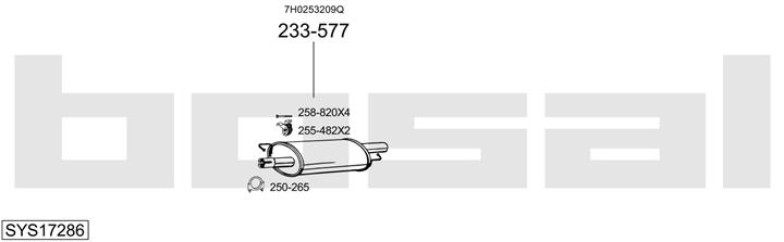 Bosal SYS17286 Muffler assy SYS17286: Buy near me in Poland at 2407.PL - Good price!