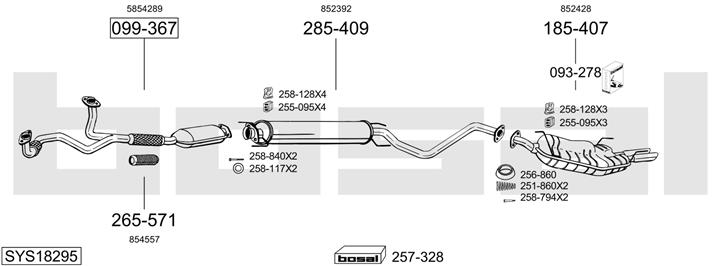 Bosal SYS18295 Muffler assy SYS18295: Buy near me in Poland at 2407.PL - Good price!