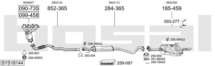 Bosal SYS18144 Muffler assy SYS18144: Buy near me in Poland at 2407.PL - Good price!
