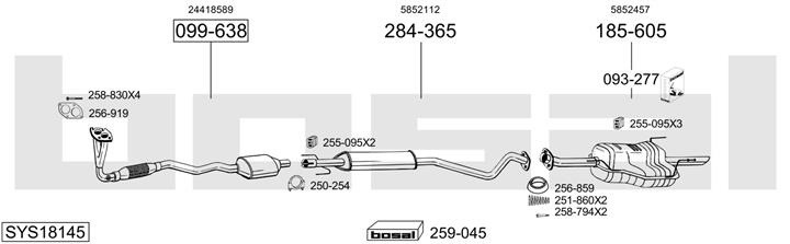 Bosal SYS18145 Schalldaempfer, komplett SYS18145: Kaufen Sie zu einem guten Preis in Polen bei 2407.PL!