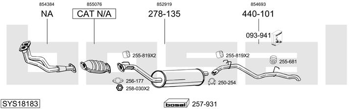 Bosal SYS18183 Muffler assy SYS18183: Buy near me in Poland at 2407.PL - Good price!