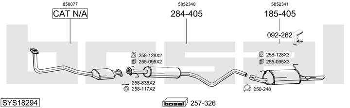 Bosal SYS18294 Schalldaempfer, komplett SYS18294: Kaufen Sie zu einem guten Preis in Polen bei 2407.PL!