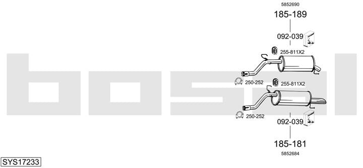 Bosal SYS17233 Muffler assy SYS17233: Buy near me in Poland at 2407.PL - Good price!