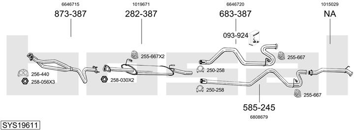 Bosal SYS19611 Muffler assy SYS19611: Buy near me in Poland at 2407.PL - Good price!