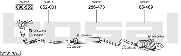 Bosal SYS17696 Schalldaempfer, komplett SYS17696: Kaufen Sie zu einem guten Preis in Polen bei 2407.PL!