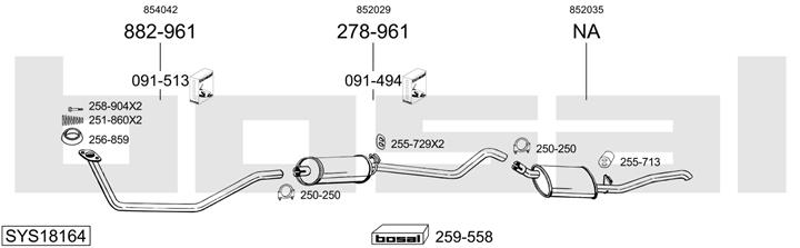 Bosal SYS18164 Schalldaempfer, komplett SYS18164: Kaufen Sie zu einem guten Preis in Polen bei 2407.PL!