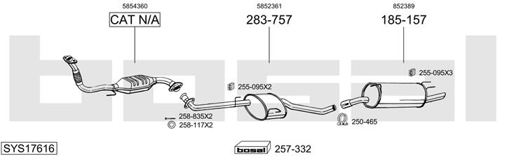 Bosal SYS17616 Schalldaempfer, komplett SYS17616: Kaufen Sie zu einem guten Preis in Polen bei 2407.PL!