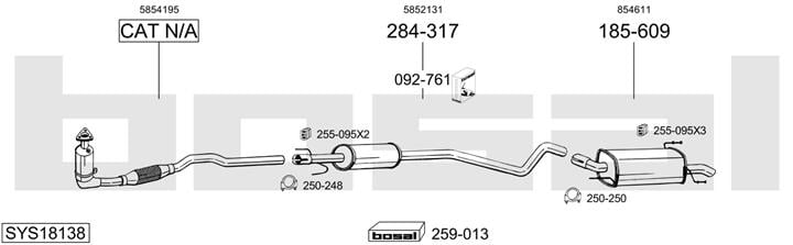 Bosal SYS18138 Schalldaempfer, komplett SYS18138: Kaufen Sie zu einem guten Preis in Polen bei 2407.PL!