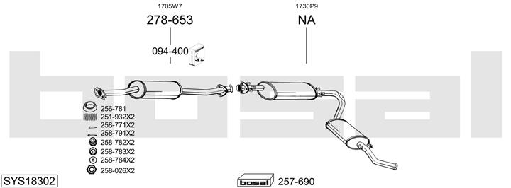 Bosal SYS18302 Muffler assy SYS18302: Buy near me in Poland at 2407.PL - Good price!