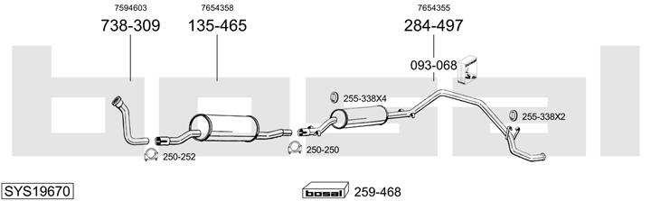 Bosal SYS19670 Schalldaempfer, komplett SYS19670: Kaufen Sie zu einem guten Preis in Polen bei 2407.PL!