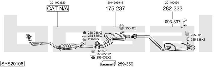 Bosal SYS20106 Schalldaempfer, komplett SYS20106: Kaufen Sie zu einem guten Preis in Polen bei 2407.PL!