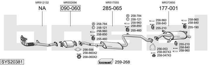 Bosal SYS20381 Muffler assy SYS20381: Buy near me in Poland at 2407.PL - Good price!