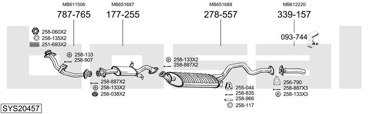 Bosal SYS20457 Muffler assy SYS20457: Buy near me in Poland at 2407.PL - Good price!