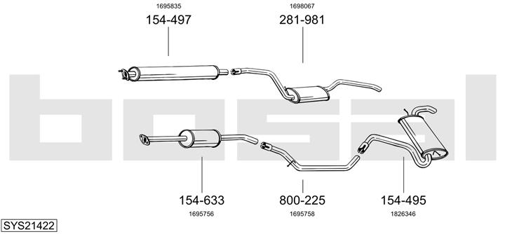 Bosal SYS21422 Schalldaempfer, komplett SYS21422: Kaufen Sie zu einem guten Preis in Polen bei 2407.PL!