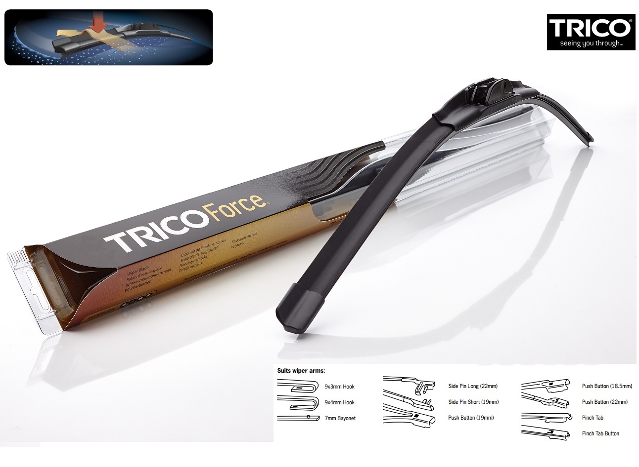 Trico TF550L Wiper Blade Frameless Trico Force 550 mm (22") TF550L: Atrakcyjna cena w Polsce na 2407.PL - Zamów teraz!