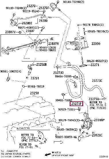 Toyota 23271-0C011 Hose, fuel system pressure tester 232710C011: Buy near me in Poland at 2407.PL - Good price!